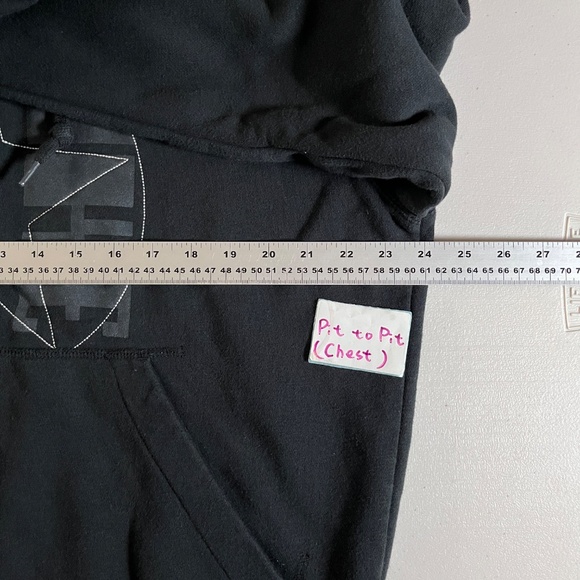 Nike Vintage Y2K Star Waffle Lined Full Zip Hoodie Jacket- Men's Size XL - Black - Picture 9 of 12